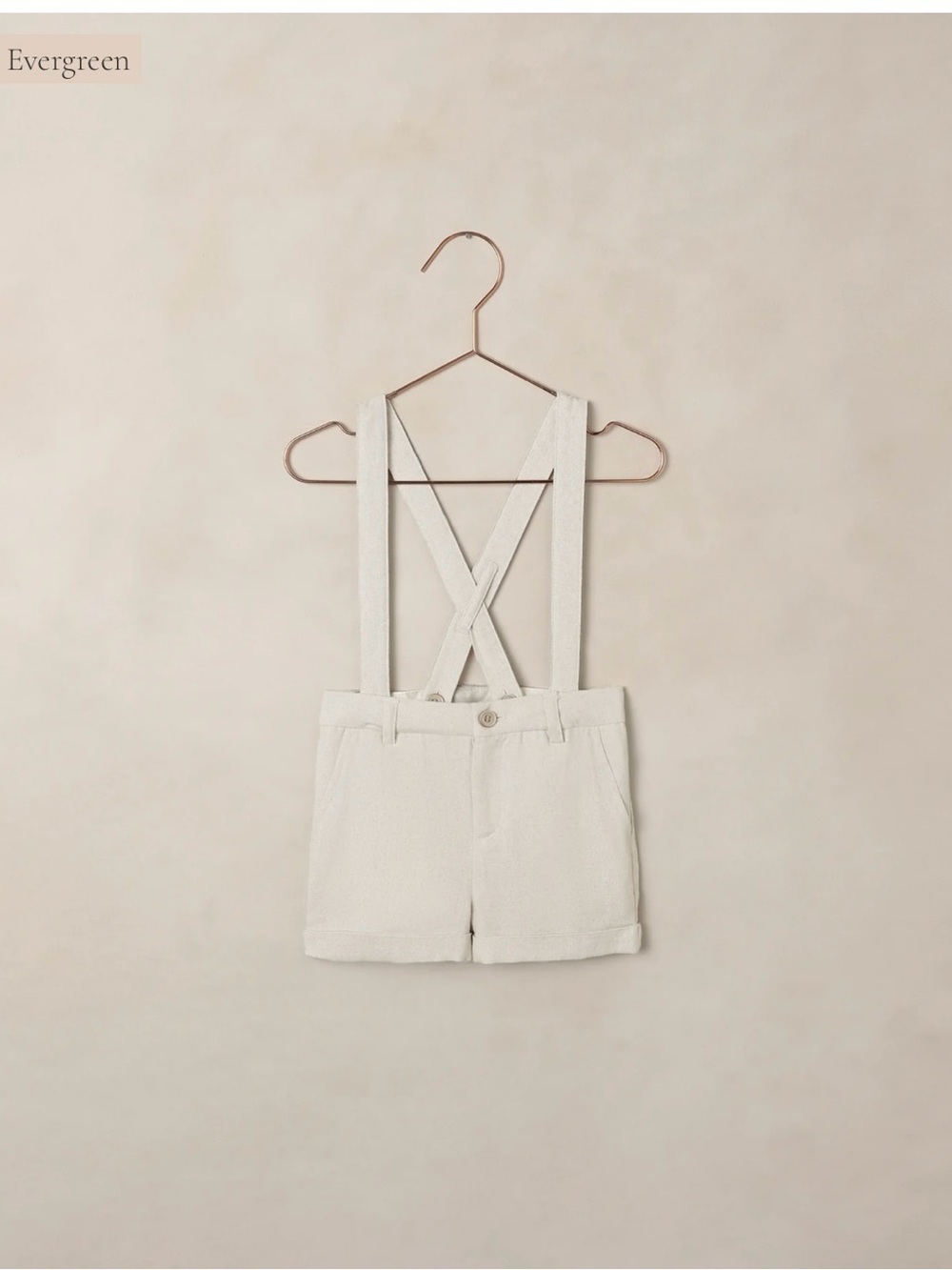 Noralee toddler suspender shorts linen